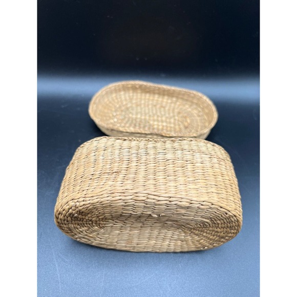 Vintage Sweet Grass Woven Oval‎ Basket With Lid - Picture 6 of 6